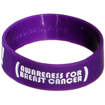 Purple White Boobies Rule Awareness for Breast Cancer Bracelet