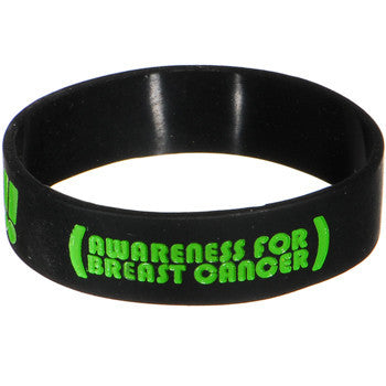 Black Green Boobies Rule Awareness for Breast Cancer Bracelet