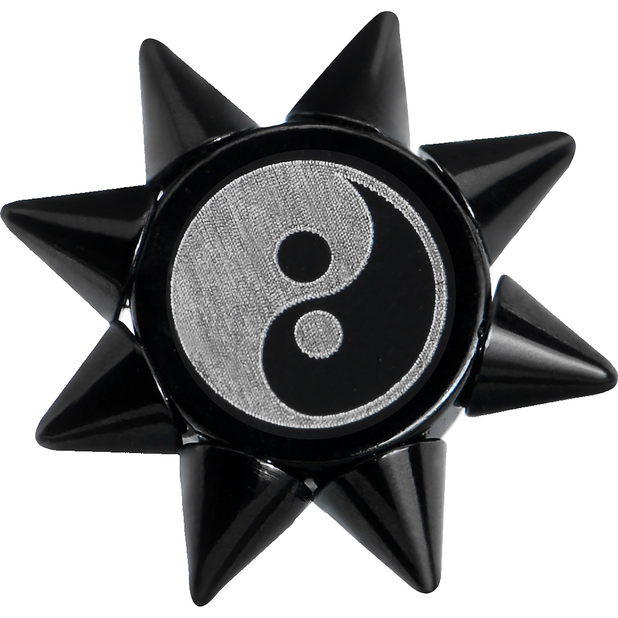 0 Gauge Yin Yang Spiked Logo Fake Taper Ear Plug