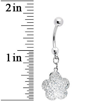 Clear Sparkler Flower Dangle Belly ring