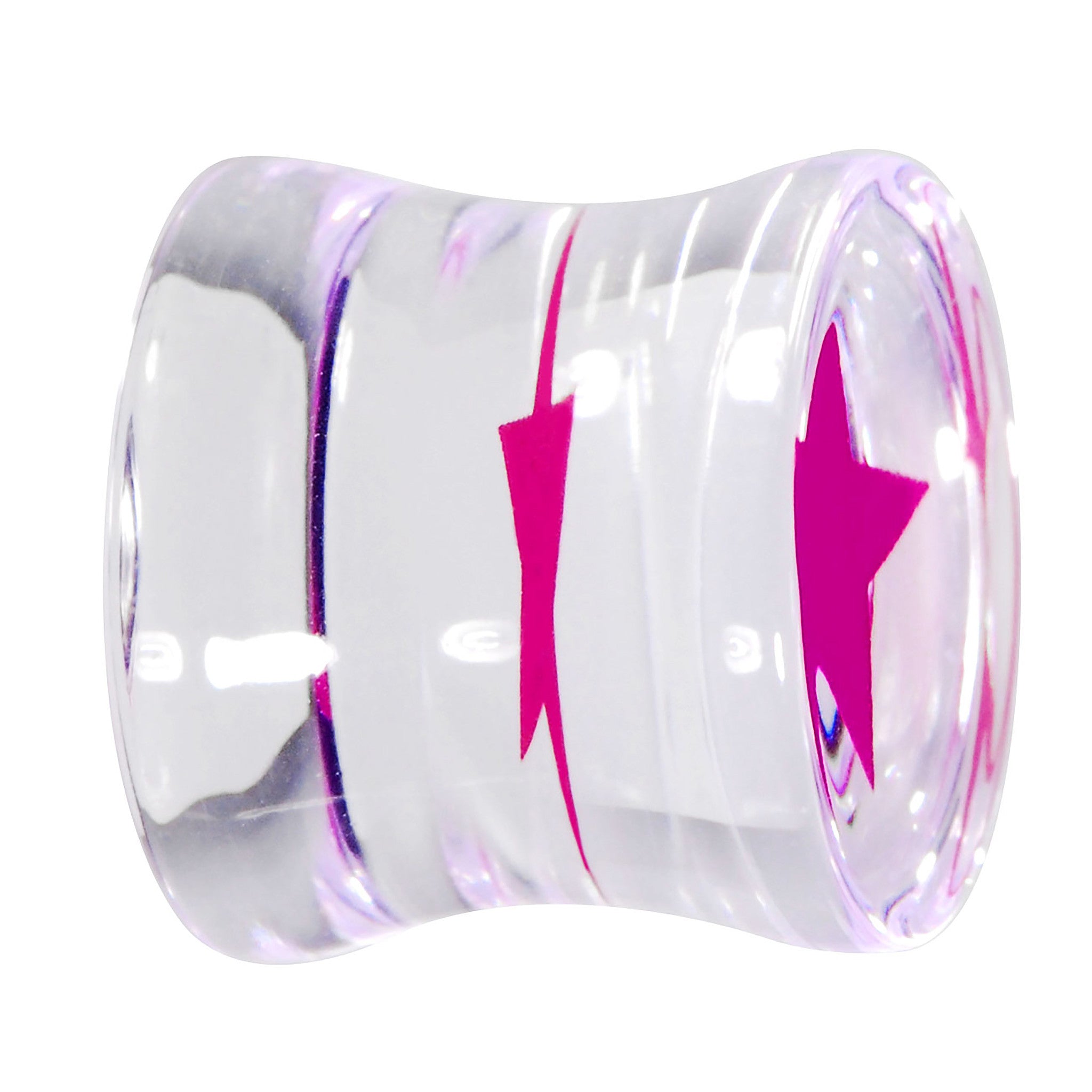 1/2 Hot Pink Star Inlay Acrylic Saddle Plug