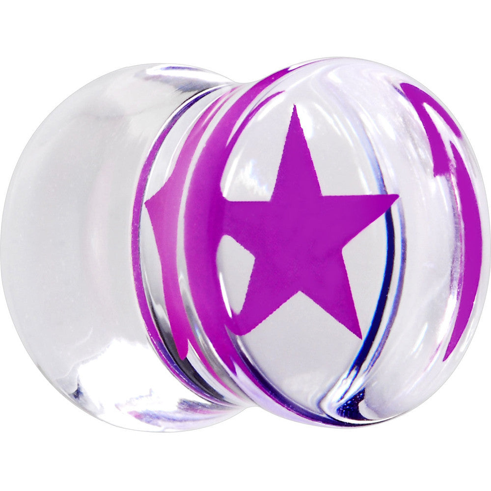 1/2 Rave Purple Star Inlay Acrylic Saddle Plug