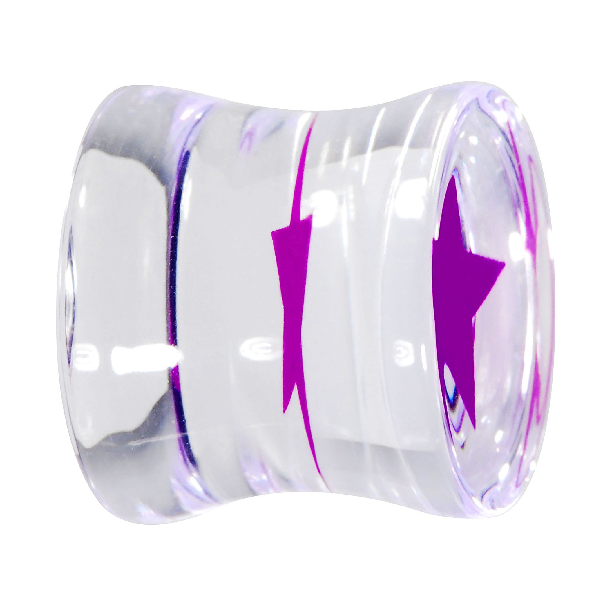 1/2 Rave Purple Star Inlay Acrylic Saddle Plug