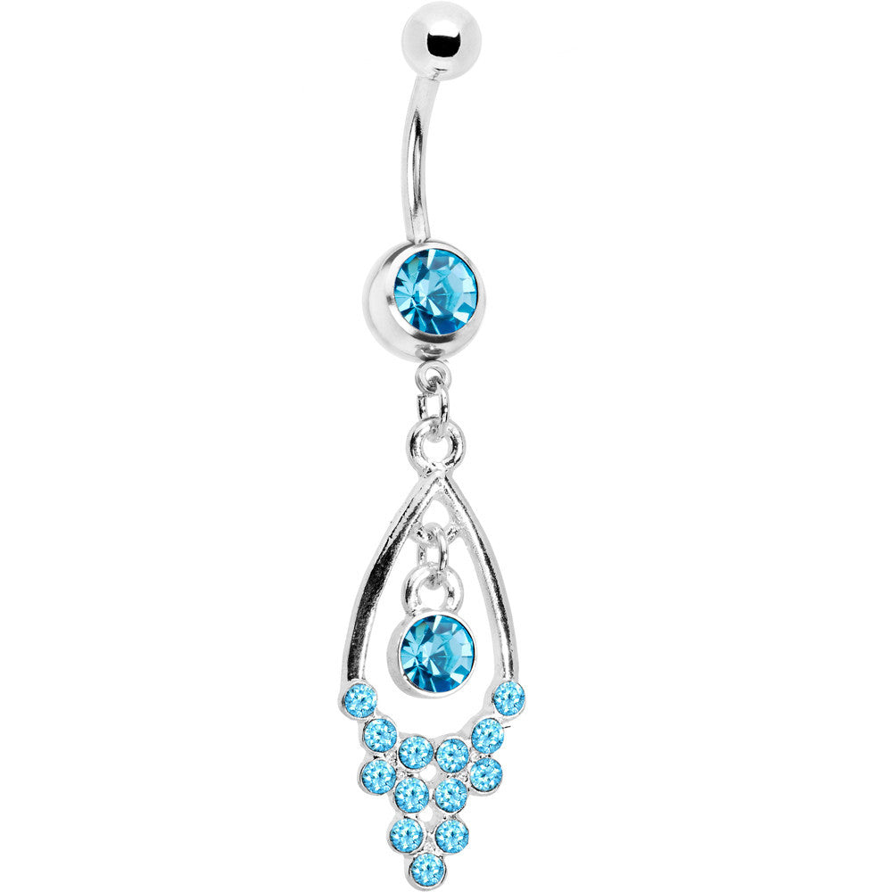 Aqua Gem Bold Glam Chandelier Belly Ring