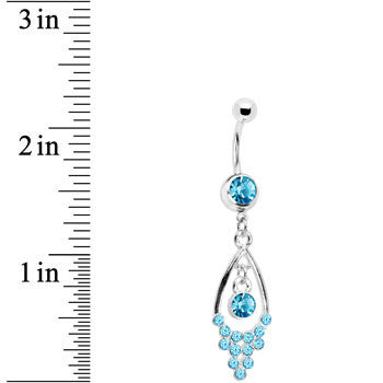 Aqua Gem Bold Glam Chandelier Belly Ring