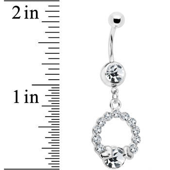 Clear Gem Wrap Me in Love Heart Dangle Belly Ring