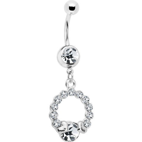 Clear Gem Wrap Me In Love Heart Dangle Belly Ring – Bodycandy