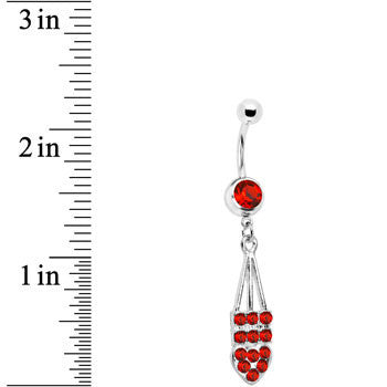 Red Jeweled Arrow Heart Belly Ring