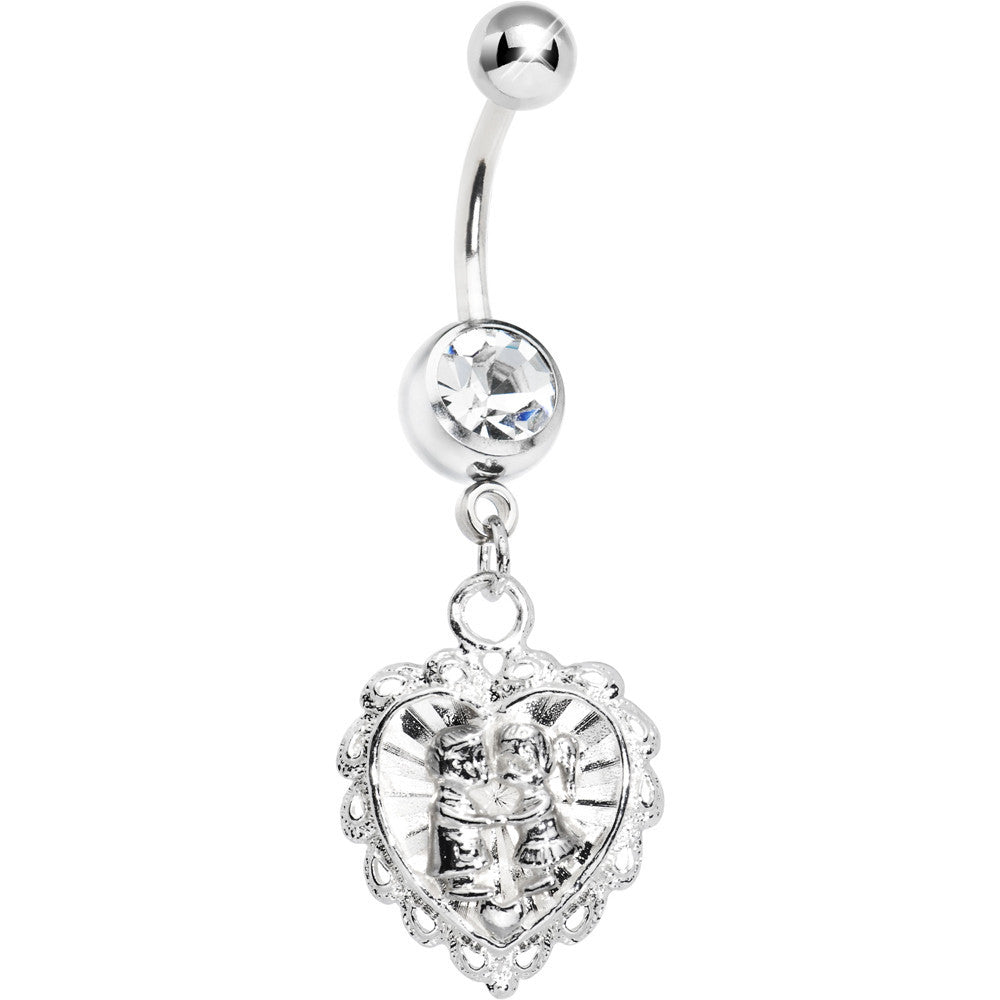 Romantic Couples Heart Belly Ring