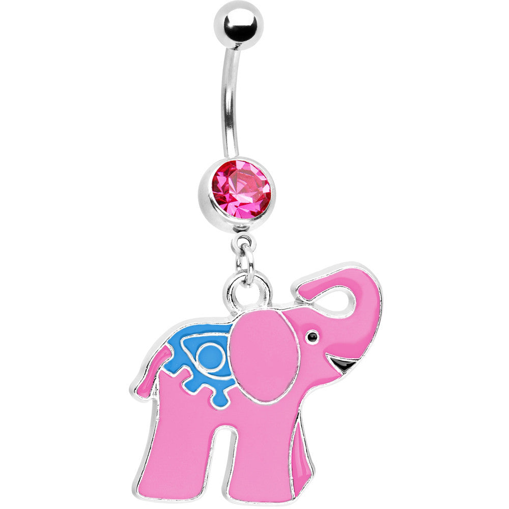 Pretty Pink Elephant Belly Ring