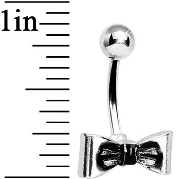 Silver Tone Bow Belly Ring