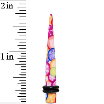 4 Gauge Groovy Retro Flower Acrylic Taper