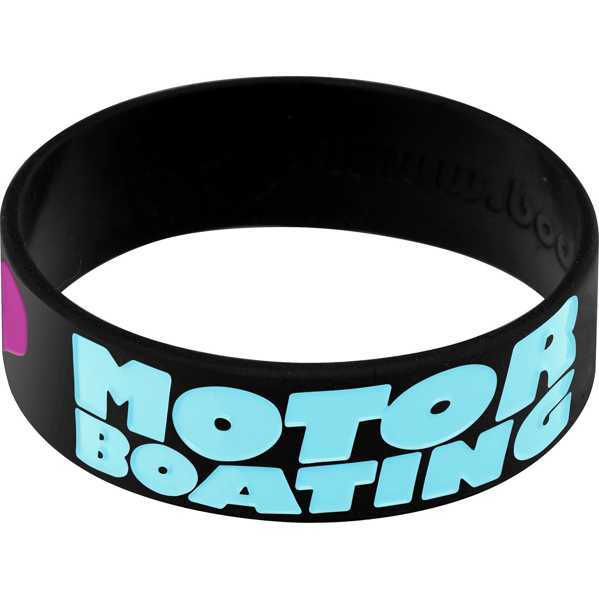 Black Aqua I Love Motor Boating Breast Cancer Bracelet