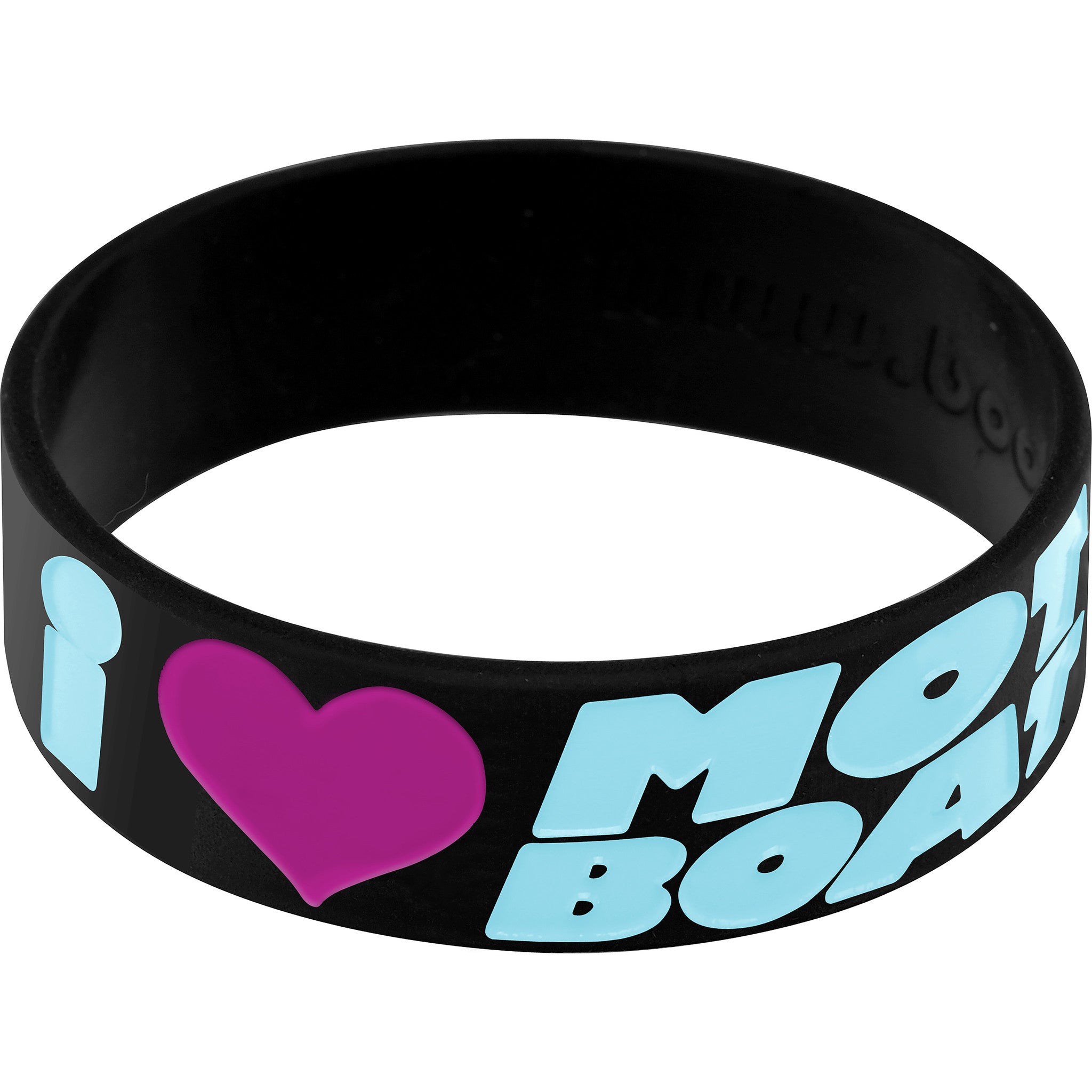 Black Aqua I Love Motor Boating Breast Cancer Bracelet