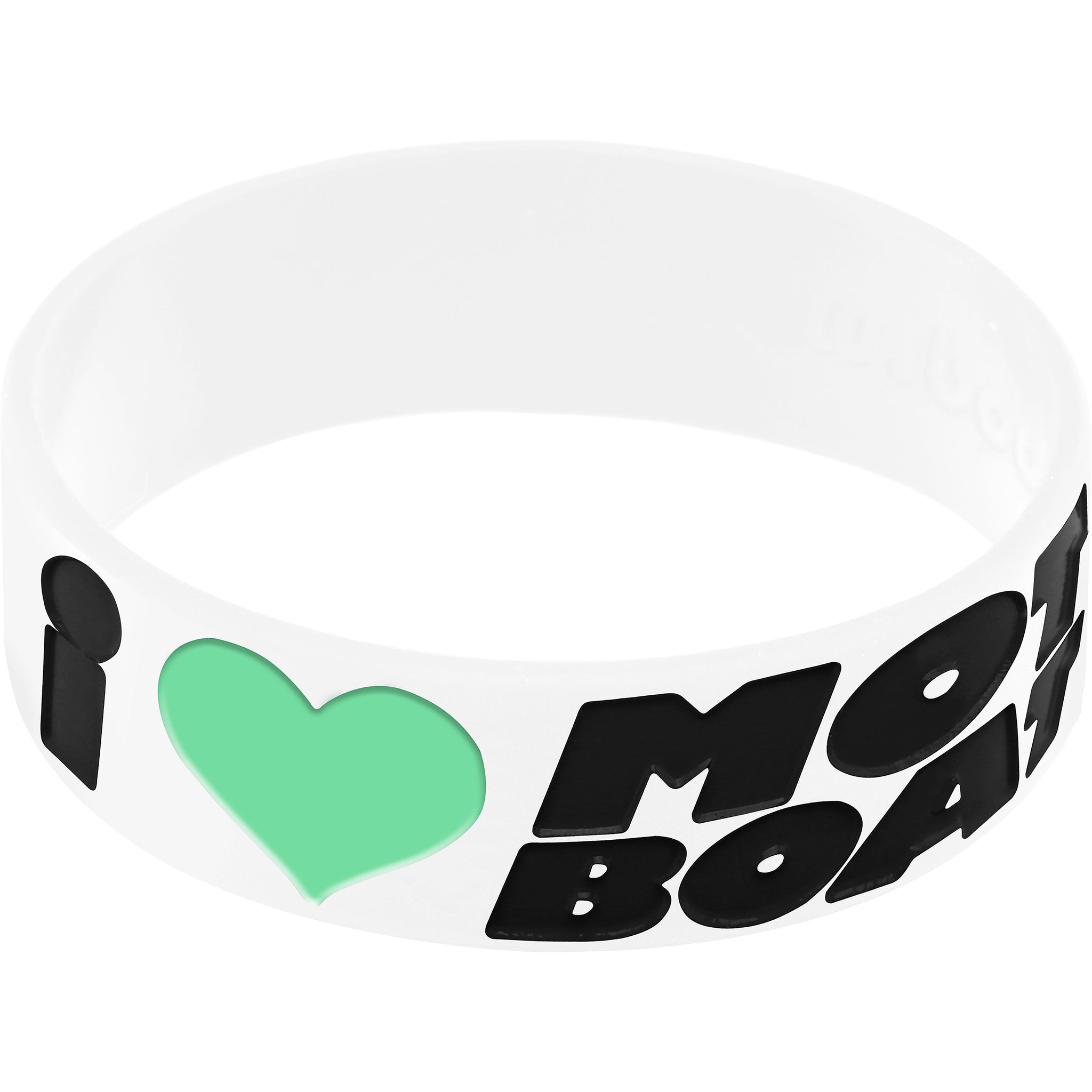 Black White I Love Motor Boating Breast Cancer Bracelet