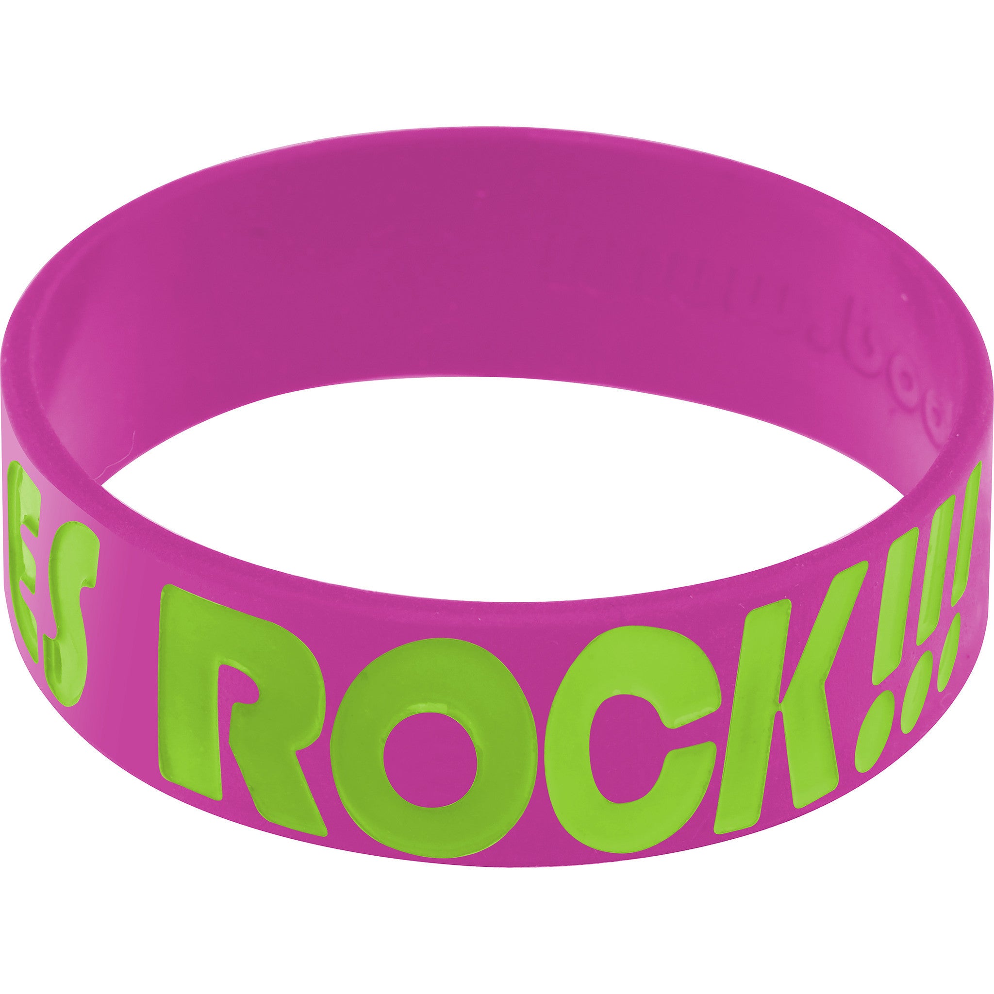 Purple Green Boobies Rock Breast Cancer Bracelet