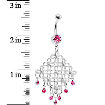 Passion Pink Diamond Cascade Chandelier Belly Ring