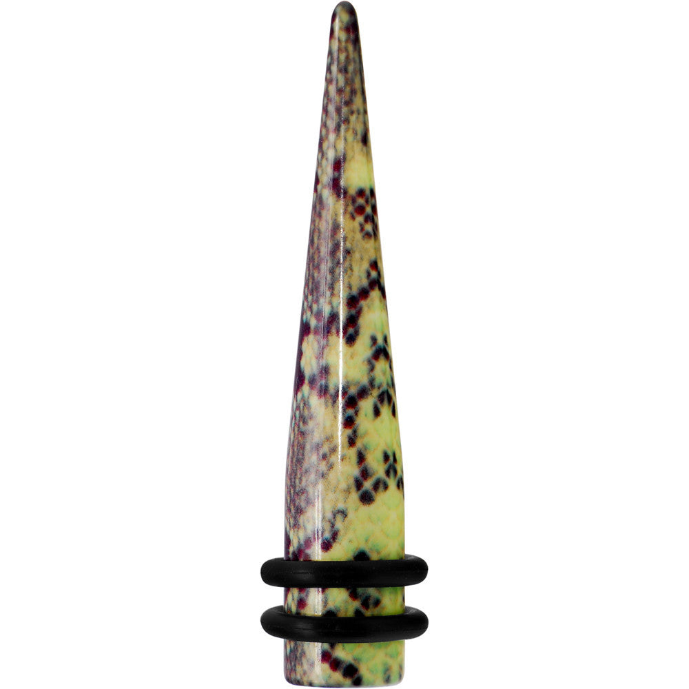 00 Gauge Green Snake Skin Acrylic Taper