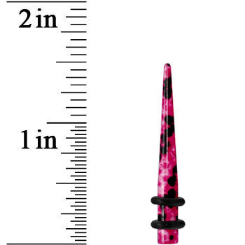 6 Gauge Pink Snake Skin Acrylic Taper