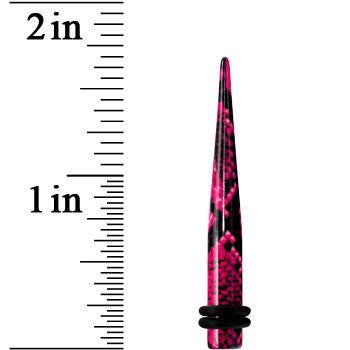 4 Gauge Pink Snake Skin Acrylic Taper