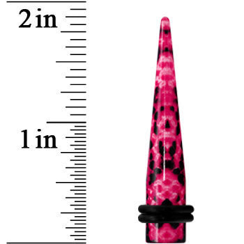 0 Gauge Pink Snake Skin Acrylic Taper