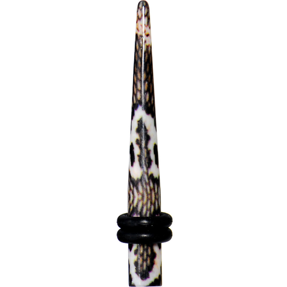 6 Gauge Blushing Snake Skin Acrylic Taper