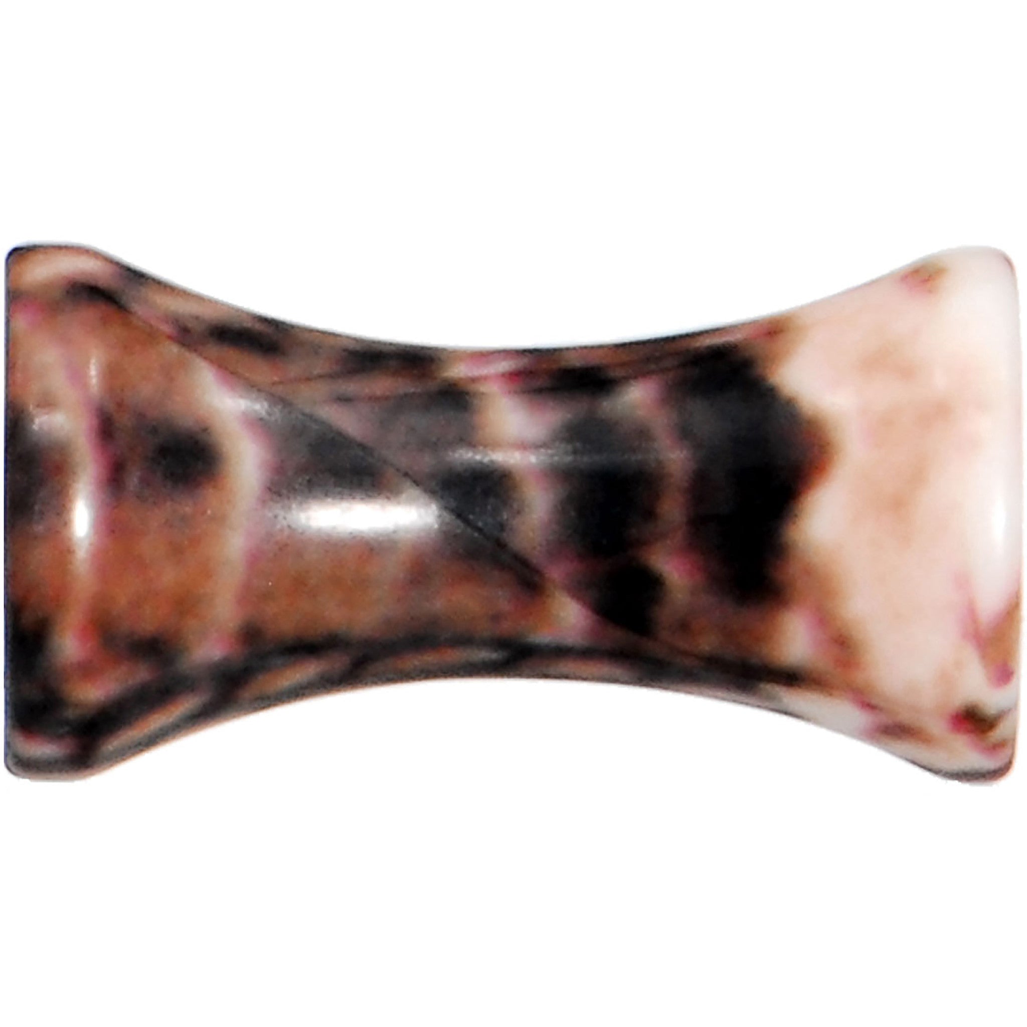 8 Gauge Blushing Snake Skin Acrylic Saddle Plug