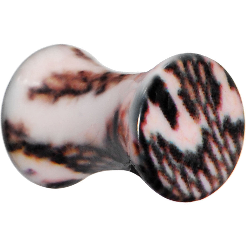 4 Gauge Blushing Snake Skin Acrylic Saddle Plug