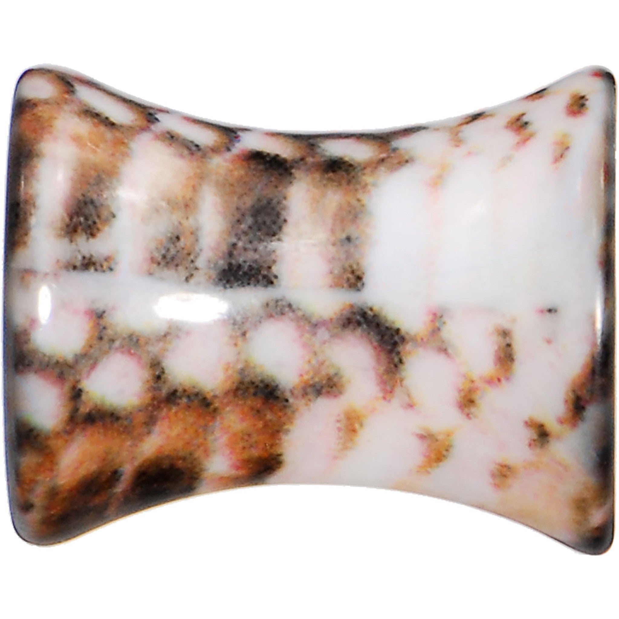 2 Gauge Blushing Snake Skin Acrylic Saddle Plug