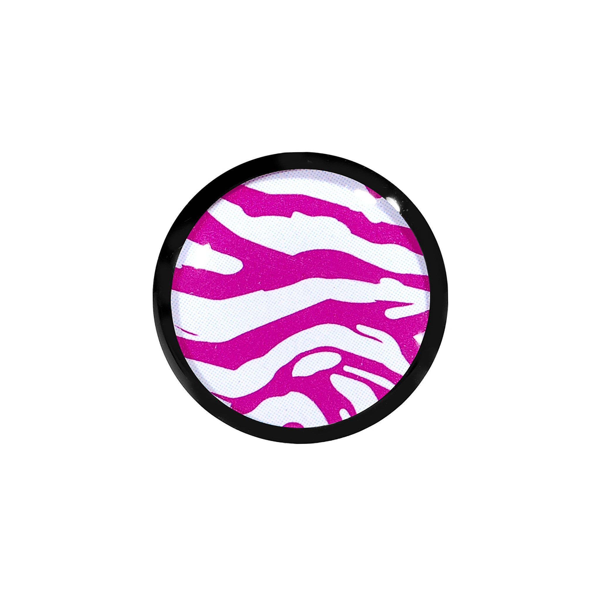 9/16 Acrylic Pink White Zebra Saddle Plug