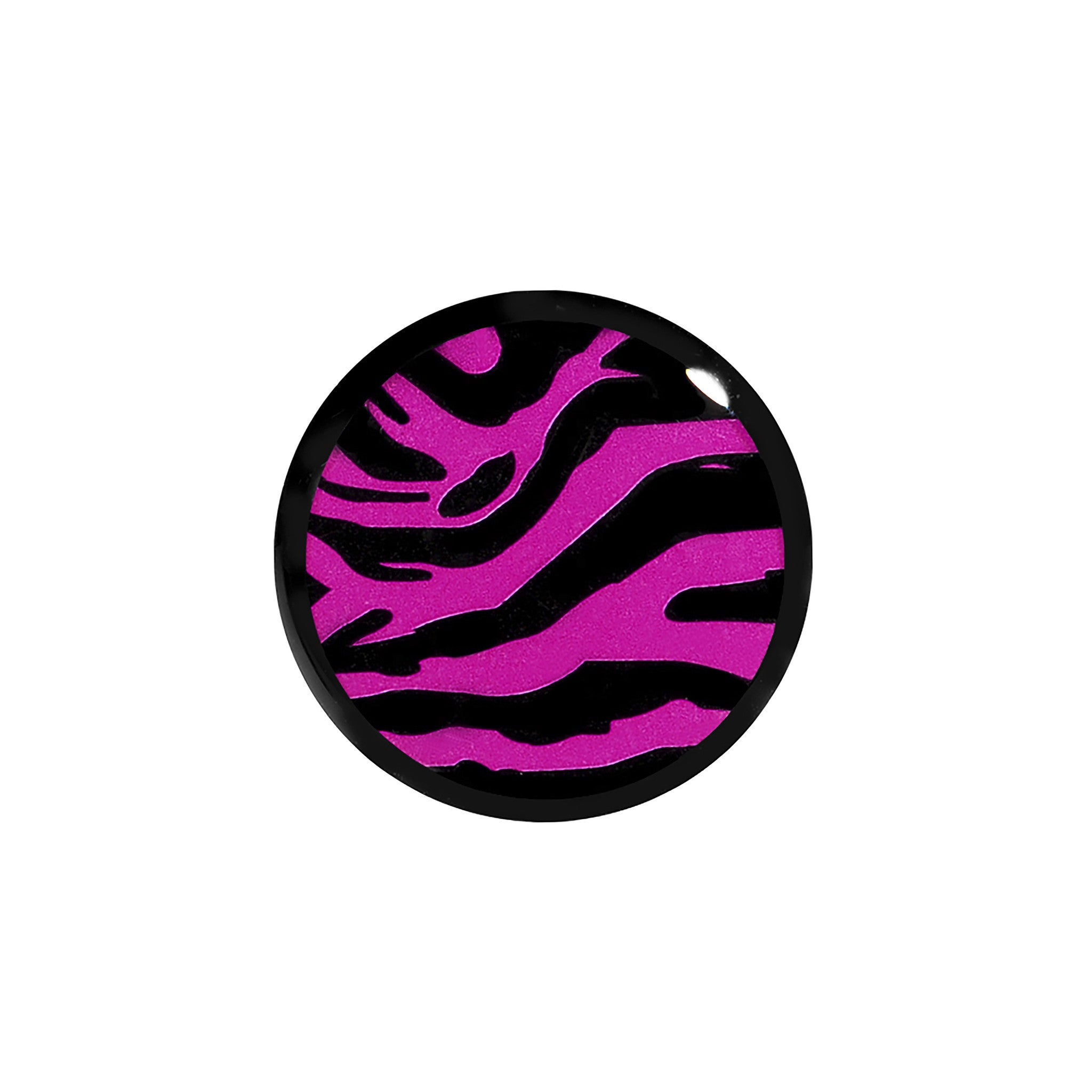 5/8 Acrylic Pink Black Zebra Saddle Plug