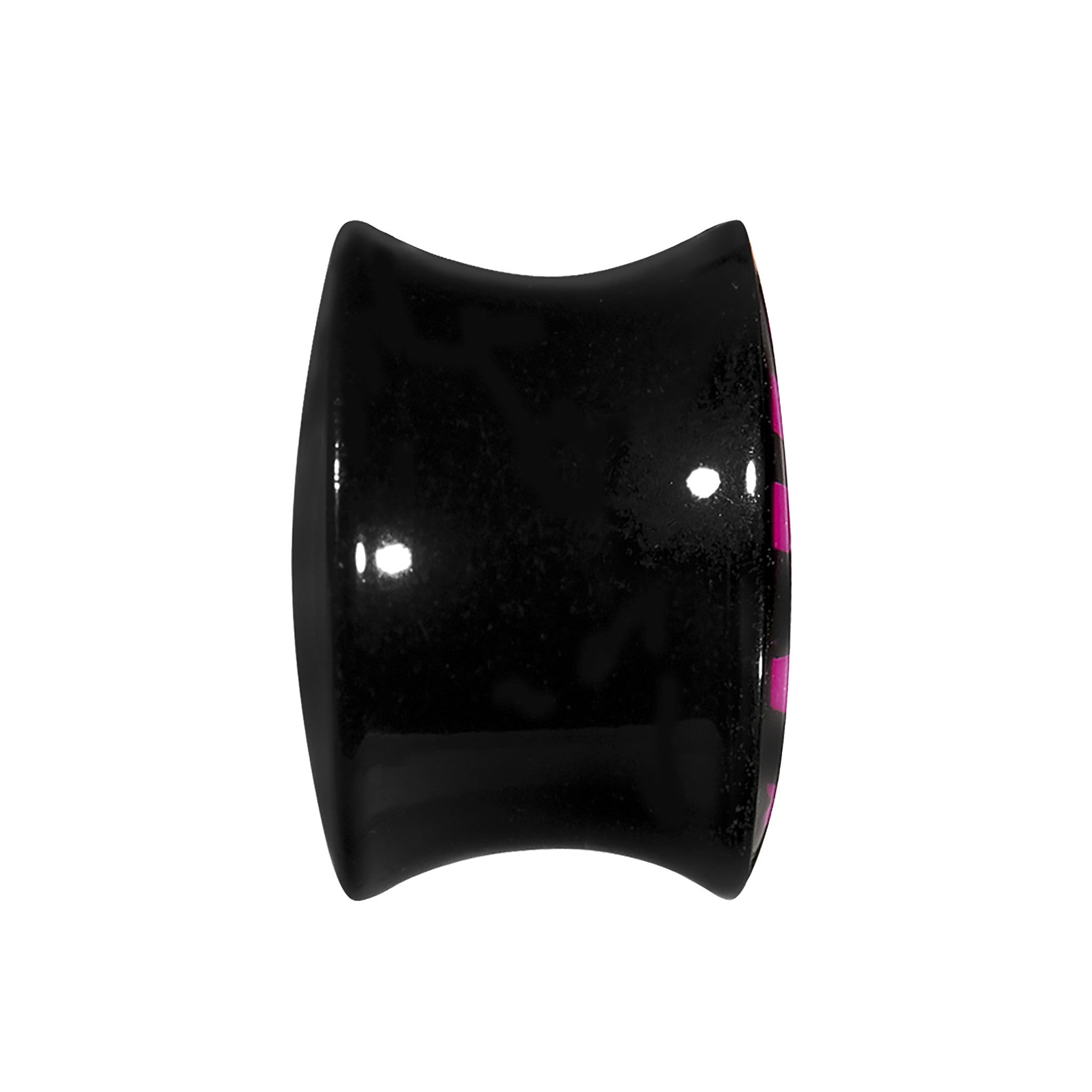 5/8 Acrylic Pink Black Zebra Saddle Plug