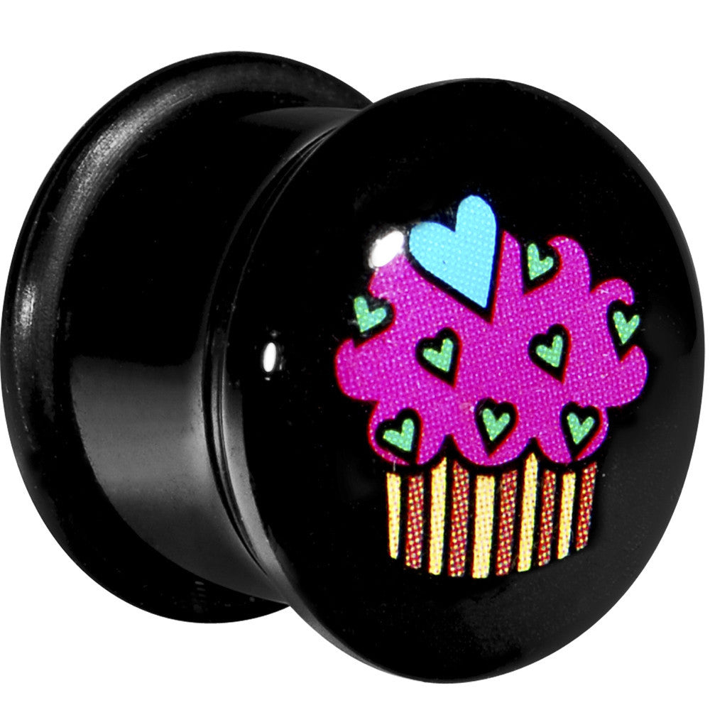 9/16 Acrylic Single Flare Heart Sprinkle Cupcake Plug