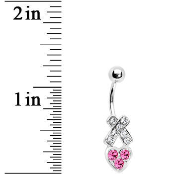 Hugs and Kisses Paved Heart Belly Ring