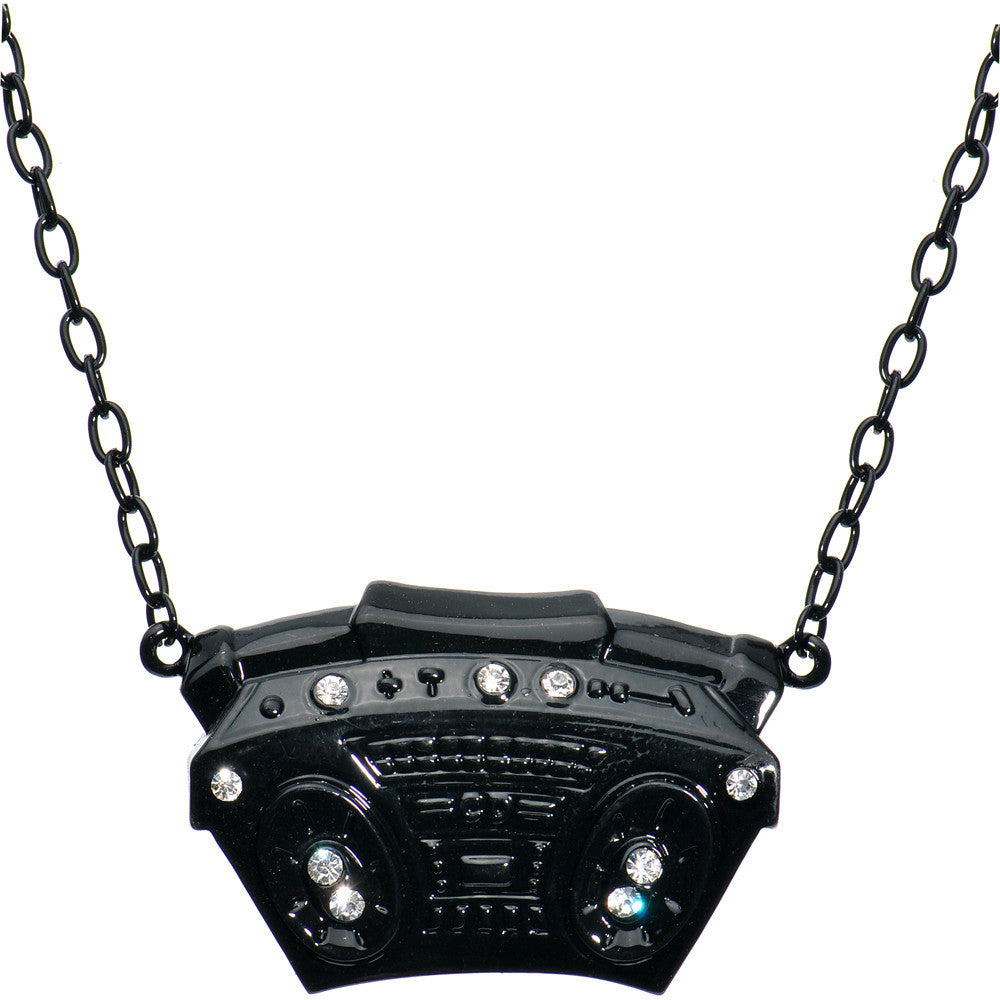 Black Boom Box Necklace