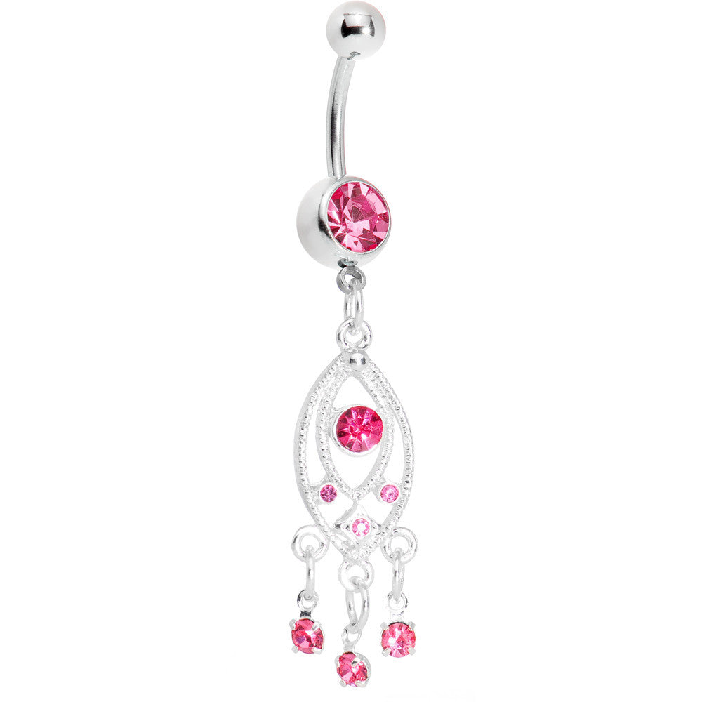 Pink Gem Grecian Glamour Chandelier Belly Ring