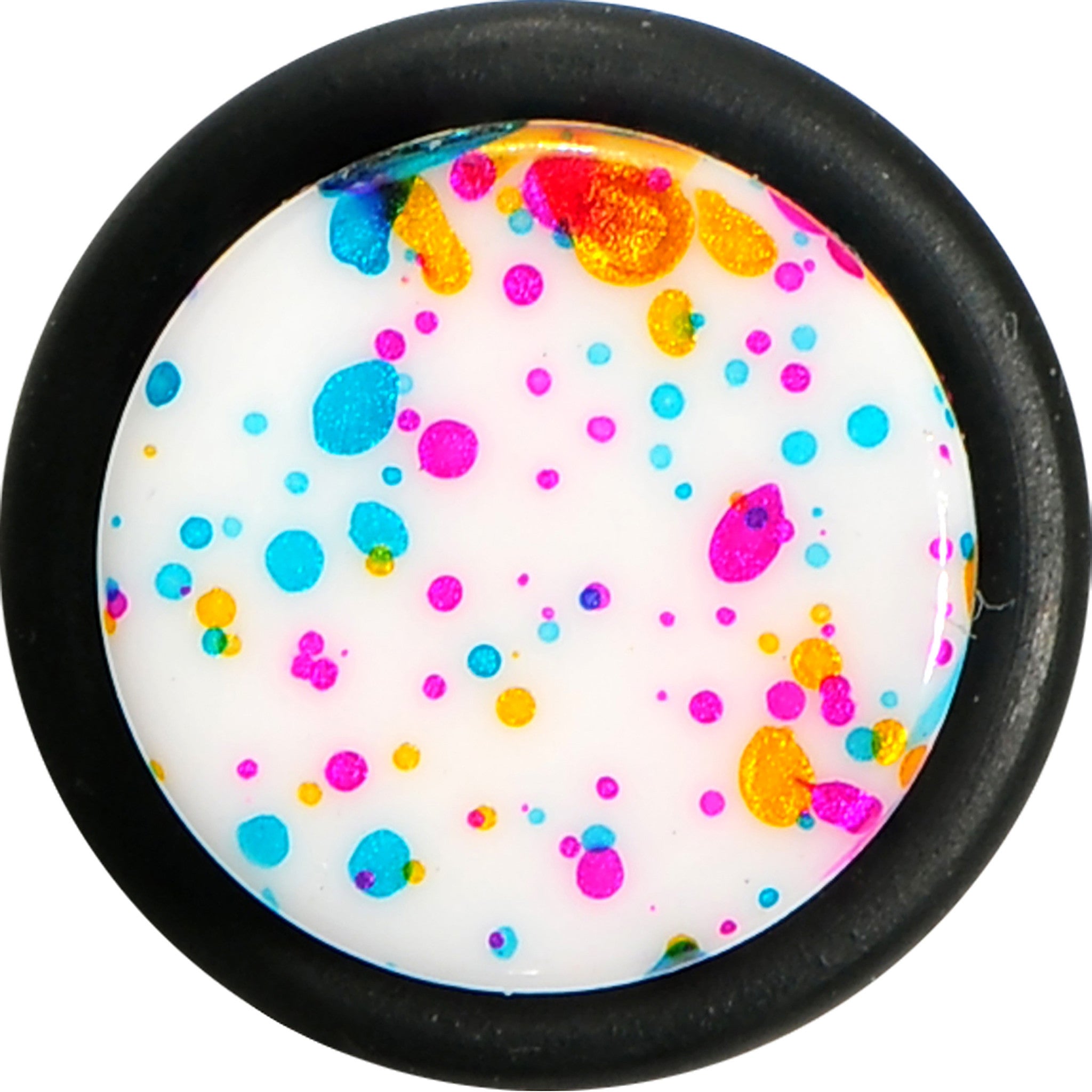 00 Gauge Acrylic Rainbow Bubblegum Spatter Straight Taper