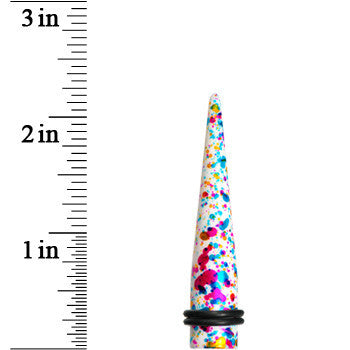 00 Gauge Acrylic Rainbow Bubblegum Spatter Straight Taper