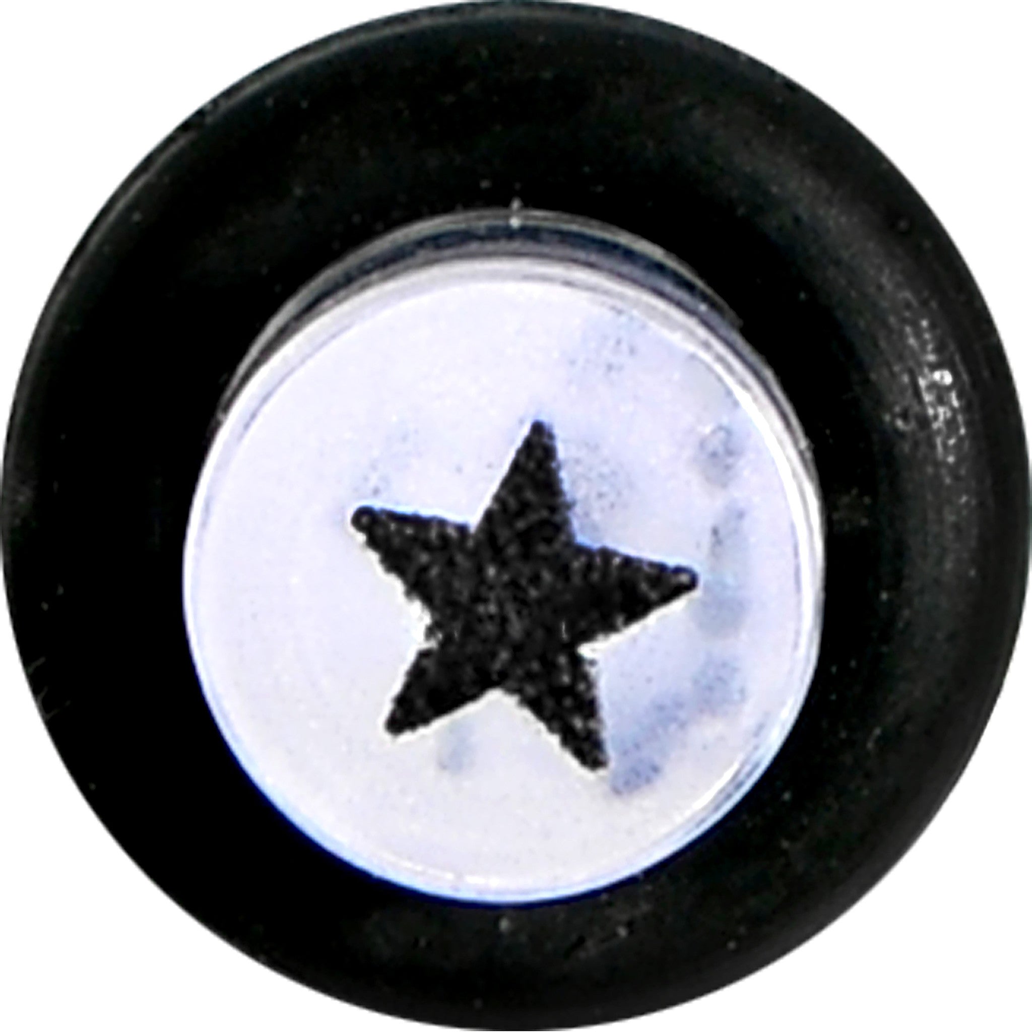 6 Gauge Clear Acrylic Glitter Black Star Confetti Taper