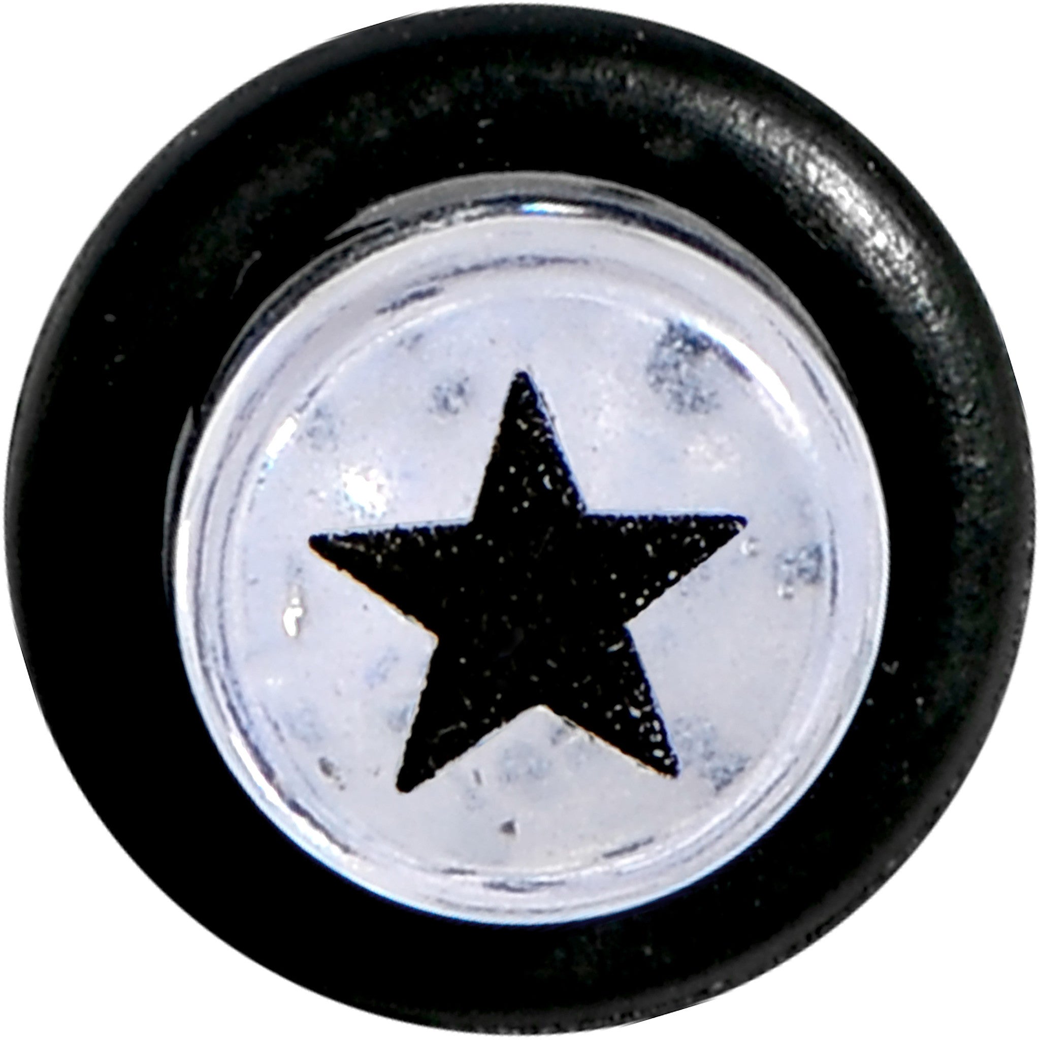 4 Gauge Clear Acrylic Glitter Black Star Confetti Taper