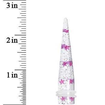 1/2 Clear Acrylic Glitter Purple Star Confetti Taper