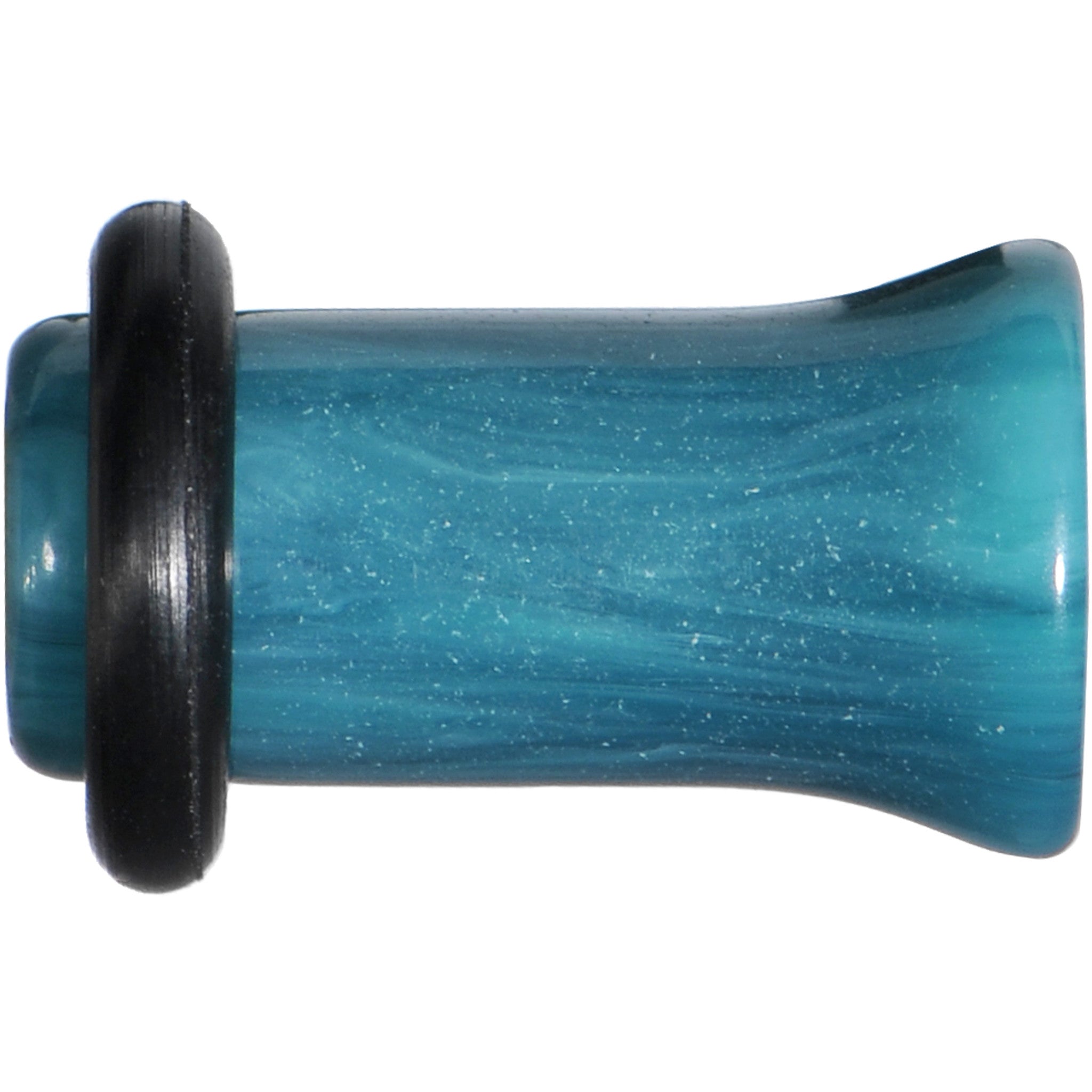 2 Gauge Teal Marble Swirl Acrylic Single Flare Plug Set