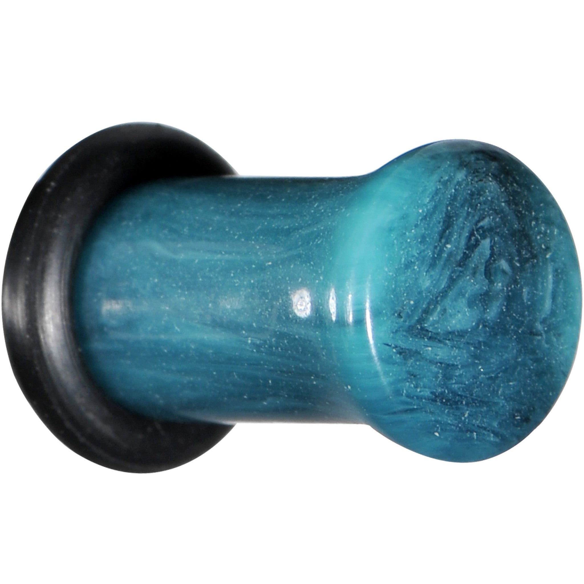 2 Gauge Teal Marble Swirl Acrylic Single Flare Plug Set