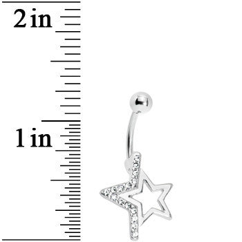 Clear Gem Super Star Punch Out Belly Ring