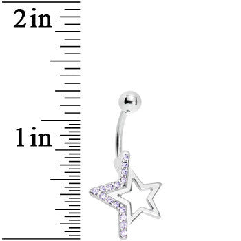 Lavender Gem Super Star Punch Out Belly Ring