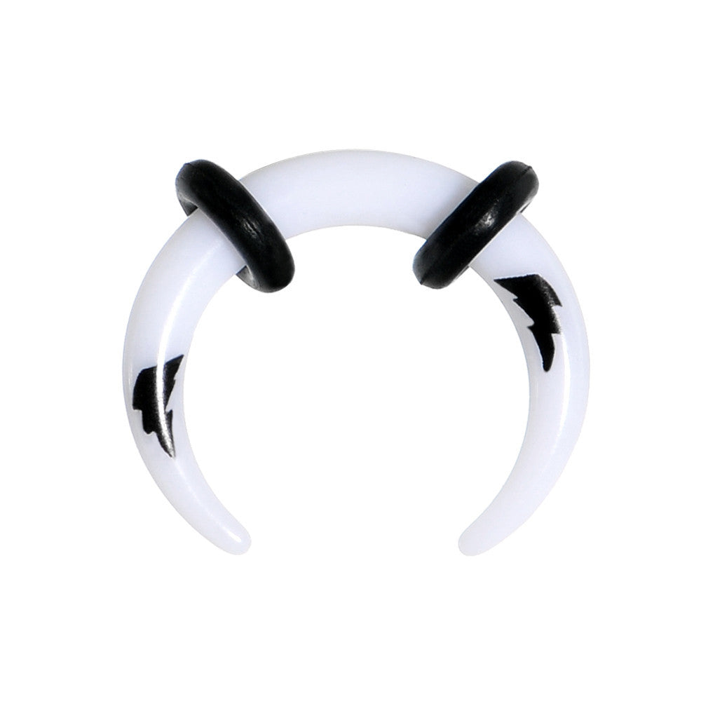 8 Gauge White Acrylic Black Lightning Buffalo Taper