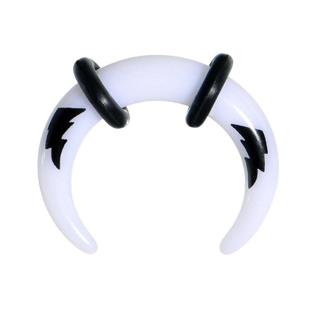 6 Gauge White Acrylic Black Lightning Buffalo Taper