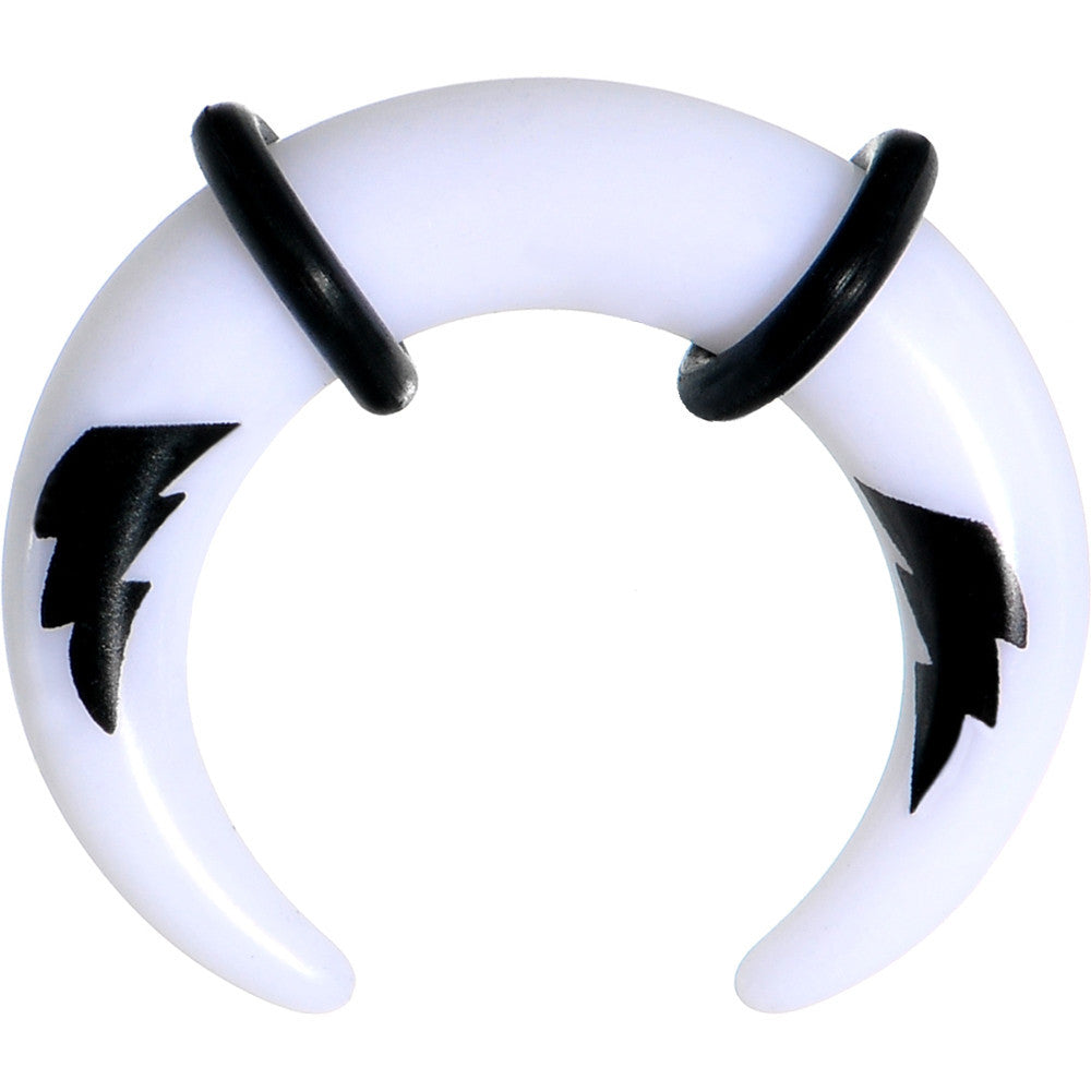 2 Gauge White Acrylic Black Lightning Buffalo Taper