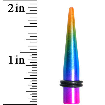 0 Gauge Acrylic Electric Rainbow Straight Taper