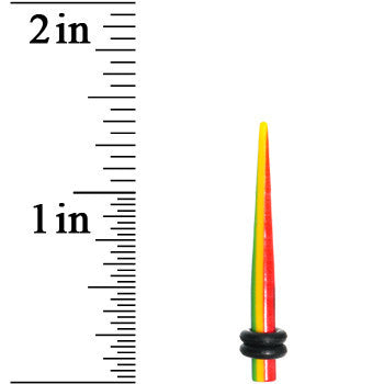 8 Gauge Acrylic Rasta Stripes Straight Taper